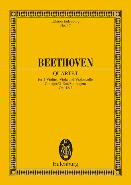 Beethoven: String Quartet G major Opus 18/2 (Study Score) published by Eulenburg
